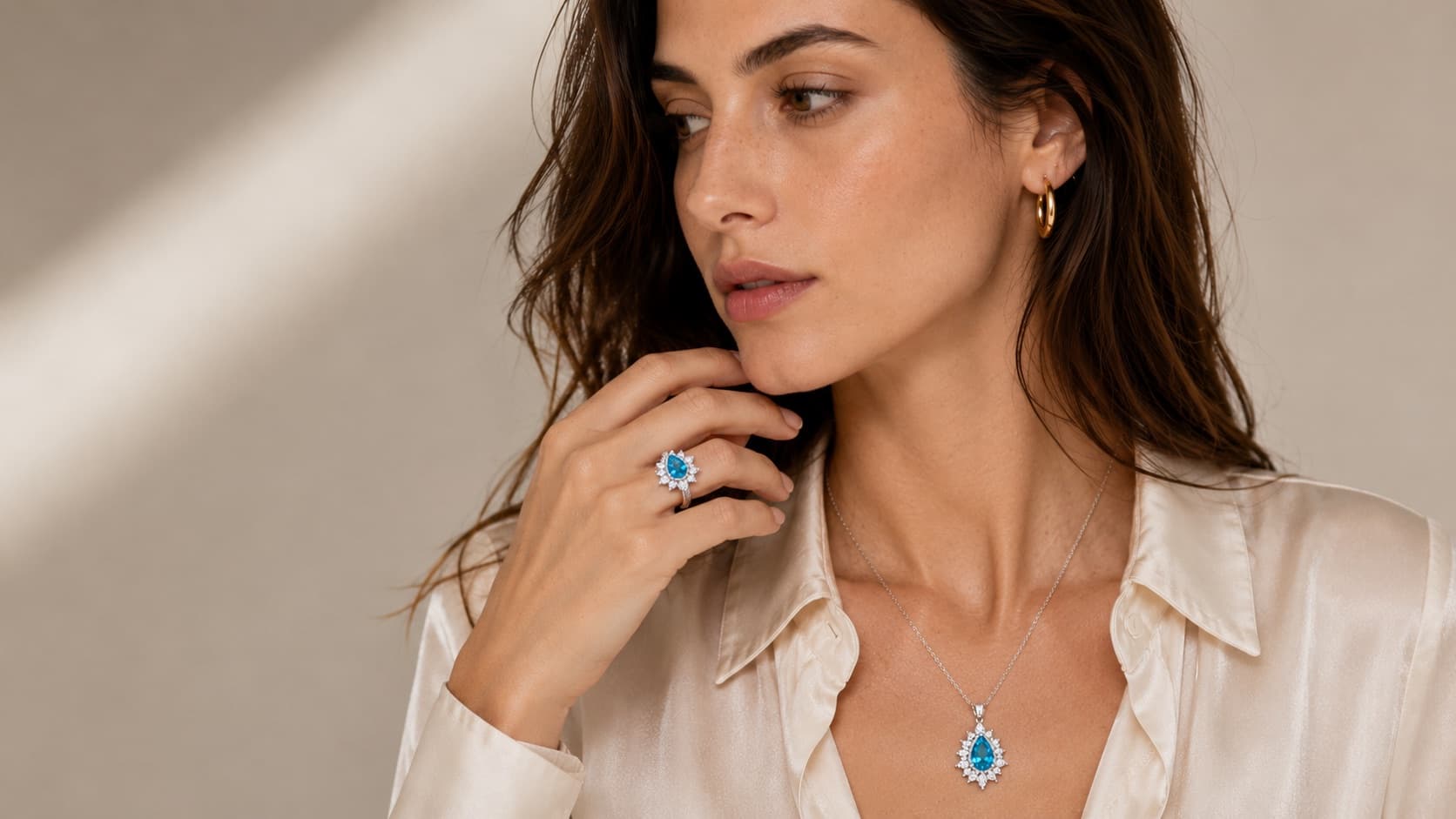 Valoirea blue jewelry editorial lookbook image