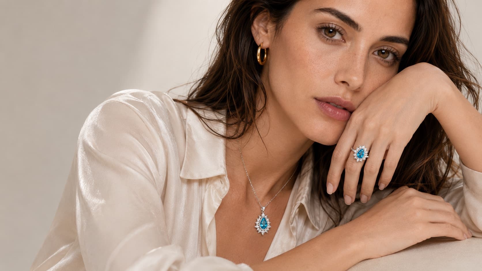 Valoirea blue ring and pendant still life